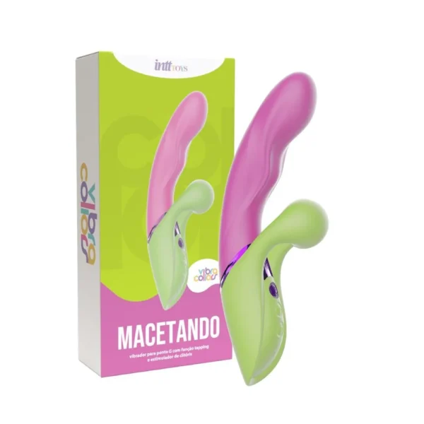 Macetando Vibrador Penetrável Com Função Tapping e Estimulador de Clitóris