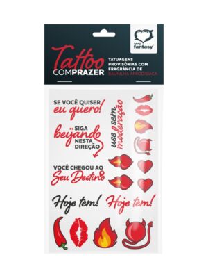 Tattoo com Prazer Tatuagem Provisória Cartela