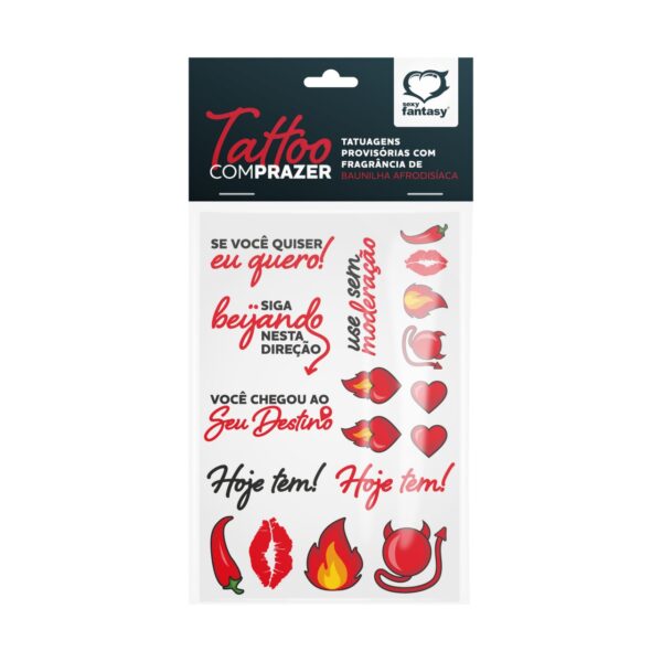 Tattoo com Prazer Tatuagem Provisória Cartela