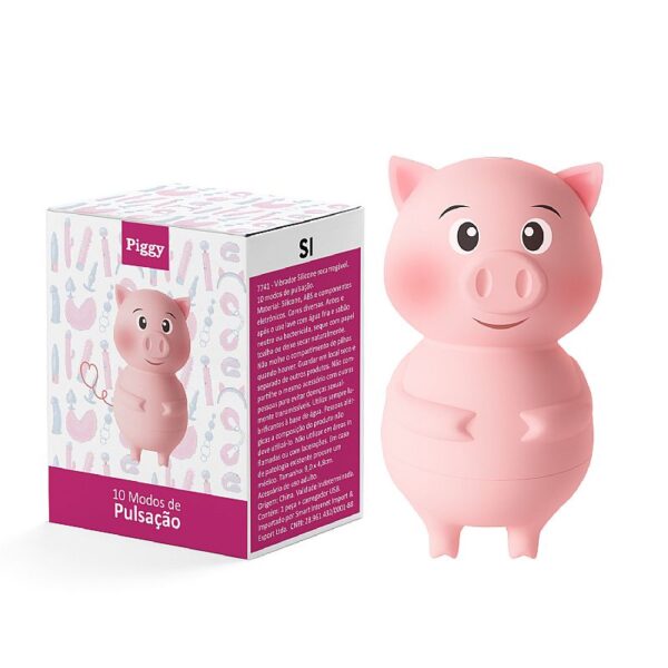 Vibrador de Pulsação - Porquinho - Recarregável - Rabicó / Piggy - SI - Imagem 2