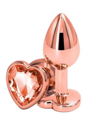 Plug Anal em Aço Formato de Coração - ROSÉ - Tamanho M