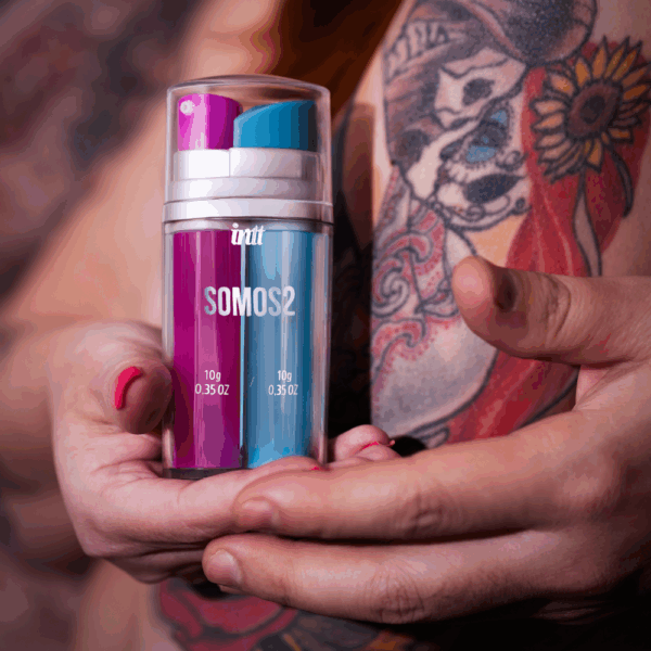 SOMOS2 para casal - Gel Excitante Feminino Esquenta Pulsa e Vibra + Pronlongador Masculino Que Esfria - Imagem 3