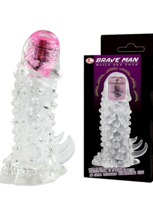 Capa Peniana Brave Man com Vibrador de Toque e Estimulador de Clitóris