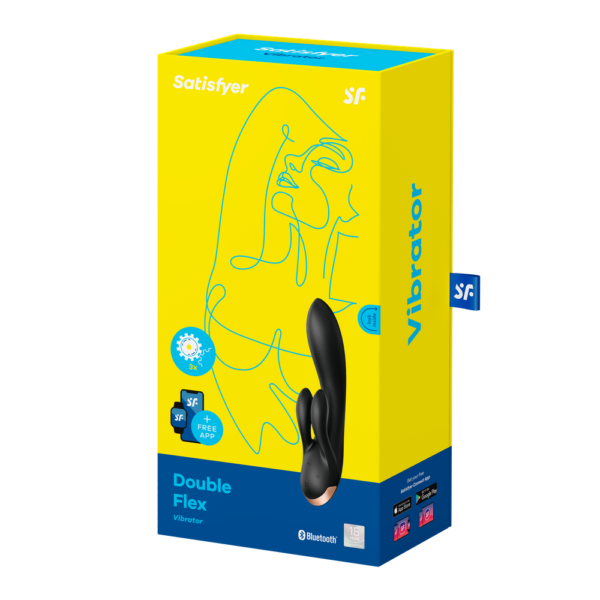 Satisfyer Double Flex Vibrador Rabbit com App Preto - Imagem 6
