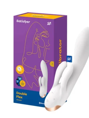 Satisfyer Double Flex Connect Vibrador Rabbit Multifuncional App Branco