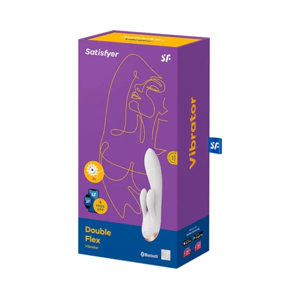 Satisfyer Double Flex Connect Vibrador Rabbit Multifuncional App Branco - Imagem 5