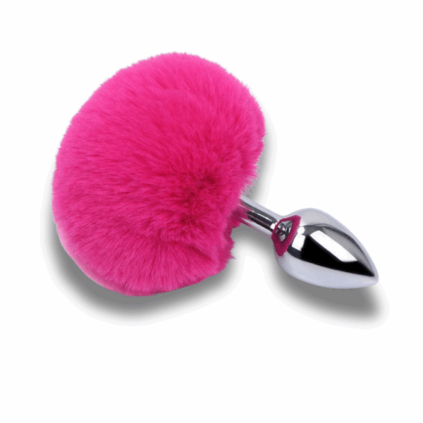 Plug Anal em Aço - Pompom de Coelho - Tamanho - P - Imagem 3