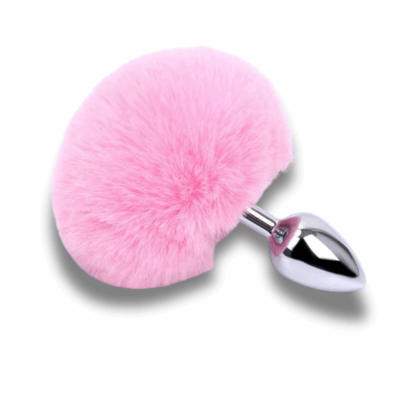 Plug Anal em Aço - Pompom de Coelho - Tamanho - P - Imagem 4